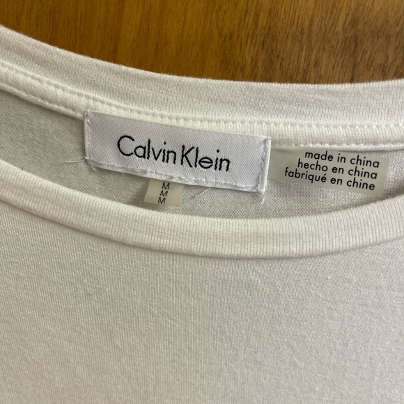 Calvin Klein White Cold Shoulder Top - Picture 4 of 9